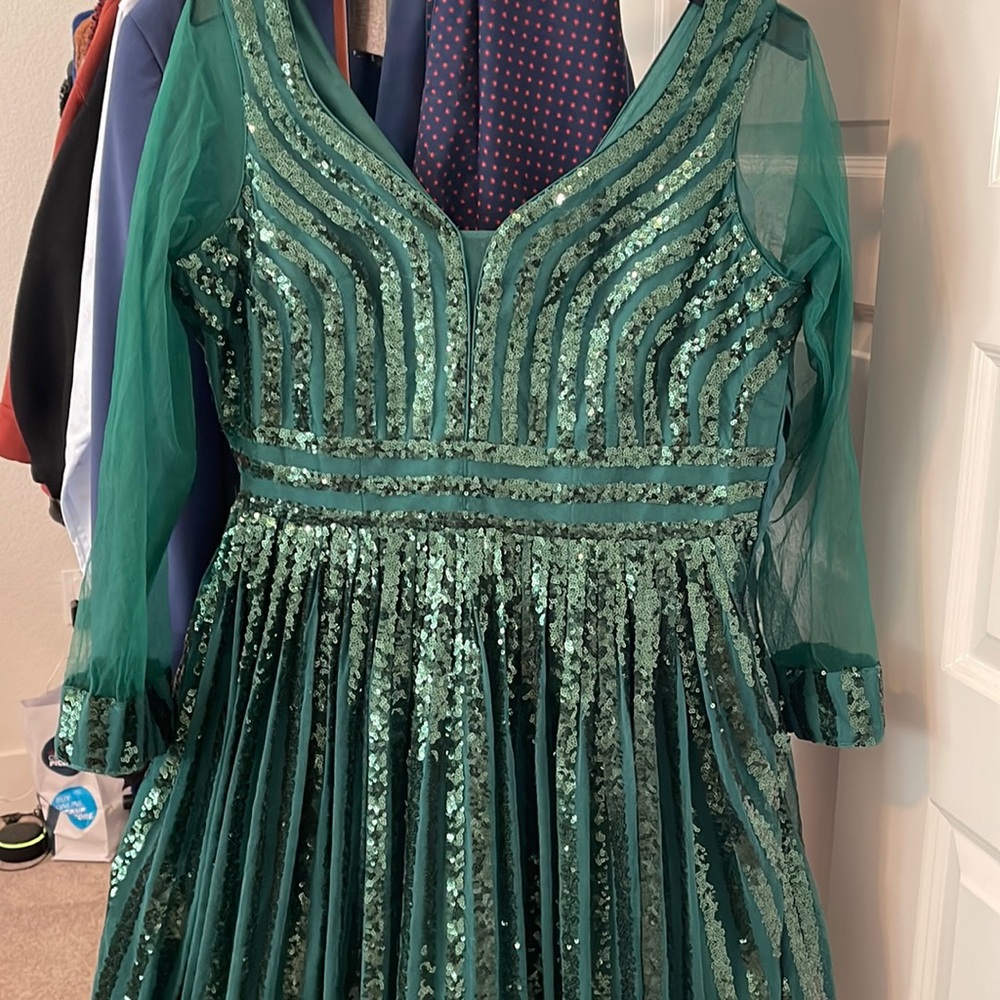 Green sequins indian party outfit